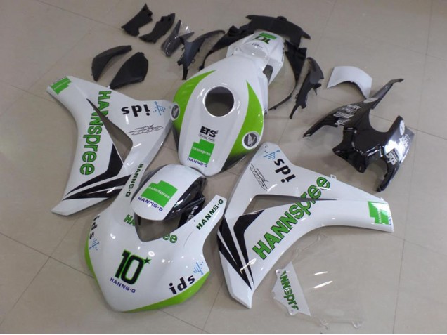 White Green Glossy Black Hannspree 10 2008-2011 Honda CBR1000RR Motorcycle Fairings