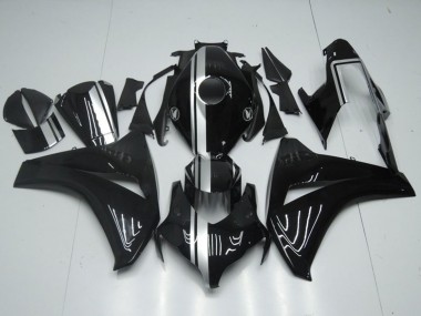 Glossy Black Silver Stripe 2008-2011 Honda CBR1000RR Motorcycle Fairings