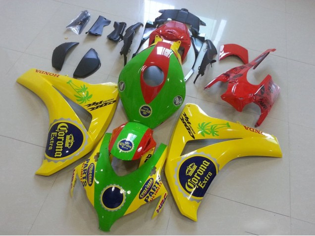 Yellow Green Red Black Corona 2008-2011 Honda CBR1000RR Motorcycle Fairings