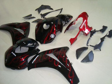 Glossy Black Red Flame Racing 2008-2011 Honda CBR1000RR Motorcycle Fairings