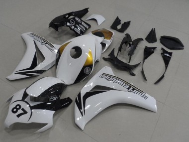 White Gold Glossy Black 87 2008-2011 Honda CBR1000RR Motorcycle Fairings