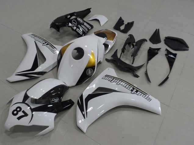 White Gold Glossy Black 87 2008-2011 Honda CBR1000RR Motorcycle Fairings