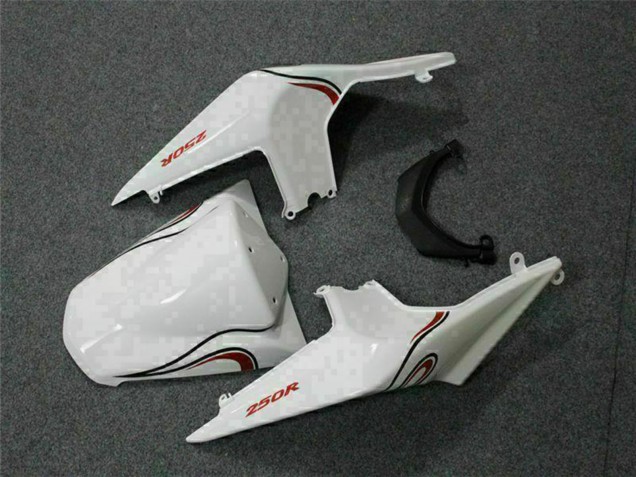 White Red 2008-2012 Kawasaki EX250 Motorcycle Fairings