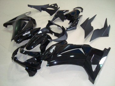 Glossy Black White Ninja 2008-2012 Kawasaki ZX250R Motorcycle Fairings