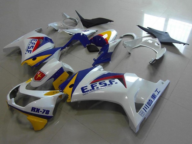 White Yellow Blue Red EFSF RX-78 2008-2012 Kawasaki ZX250R Motorcycle Fairings