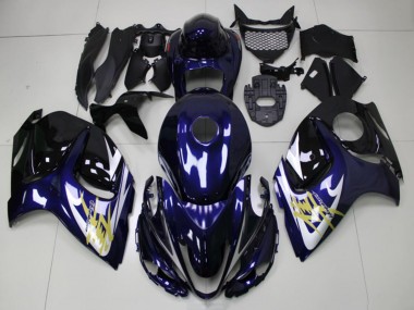 Dark Blue White Gold 2008-2020 Suzuki GSXR 1300 Hayabusa Motorcycle Fairings