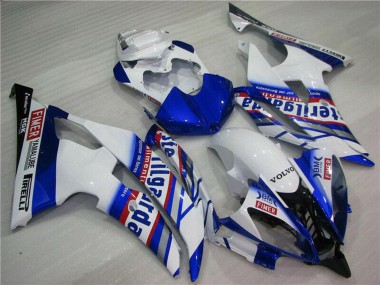 White Blue Red Sterilgarda Volvo Fimer Yamalube 2008-2016 Yamaha YZF R6 Motorcycle Fairings