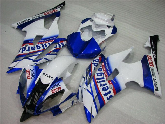 White Blue Red Sterilgarda Volvo Fimer Yamalube 2008-2016 Yamaha YZF R6 Motorcycle Fairings