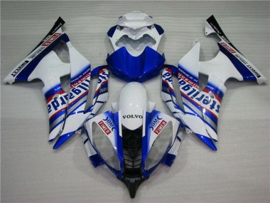 White Blue Red Sterilgarda Volvo Fimer Yamalube 2008-2016 Yamaha YZF R6 Motorcycle Fairings