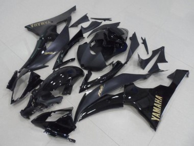 Glossy Black Matte Black Gold Decals 2008-2016 Yamaha YZF R6 Motorcycle Fairings