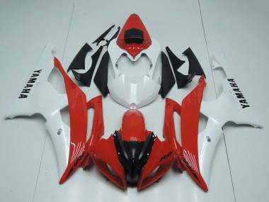 White Red 2008-2016 Yamaha YZF R6 Motorcycle Fairings