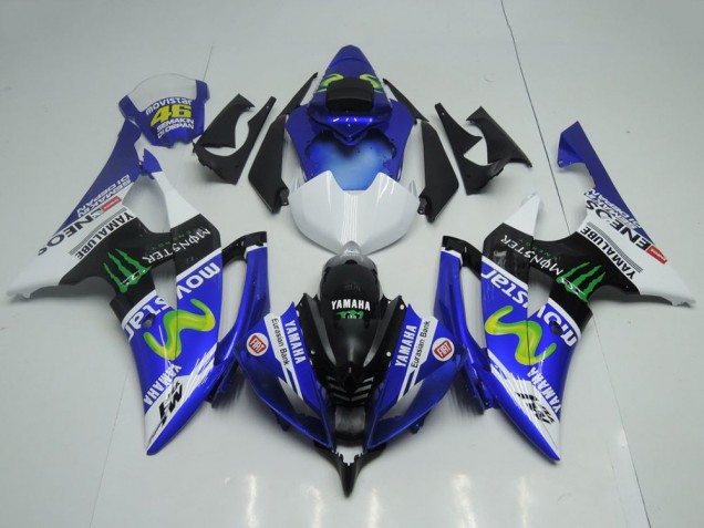Blue White Glossy Black Green Monster MoviStar Yamalube ENEOS 2008-2016 Yamaha YZF R6 Motorcycle Fairings