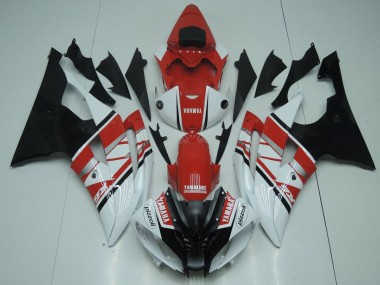 White Red Black 2008-2016 Yamaha YZF R6 Motorcycle Fairing