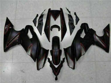 Matte Black Red Stripe 2009-2011 Kawasaki EX650 Motorcycle Fairings