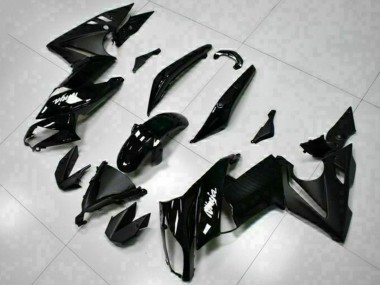 Glossy Black White Decal 2009-2011 Kawasaki EX650 Motorcycle Fairings