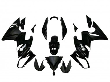 Glossy Black White Decal 2009-2011 Kawasaki EX650 Motorcycle Fairings