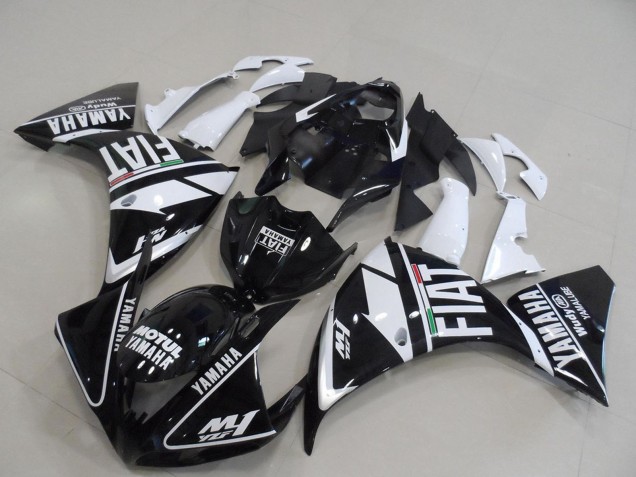 White Black Motul Fiat 2009-2011 Yamaha YZF R1 Motorcycle Fairings