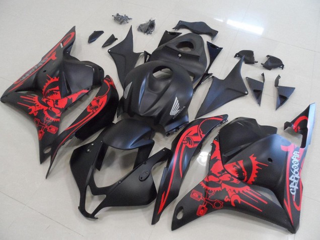Matte Black Red Skull 2009-2012 Honda CBR600RR Motorcycle Fairings