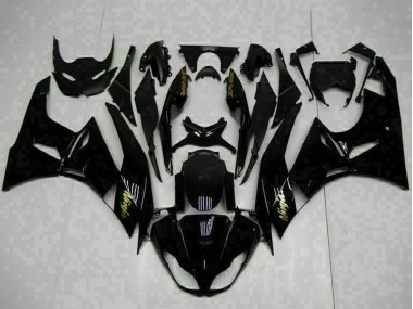 Glossy Black Gold Ninja 2009-2012 Kawasaki ZX6R Motorcycle Fairings