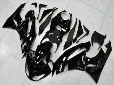 Glossy Black White Ninja 2009-2012 Kawasaki ZX6R Motorcycle Fairings