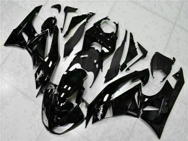 Glossy Black White Ninja 2009-2012 Kawasaki ZX6R Motorcycle Fairings