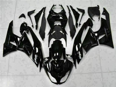Glossy Black White Ninja 2009-2012 Kawasaki ZX6R Motorcycle Fairings