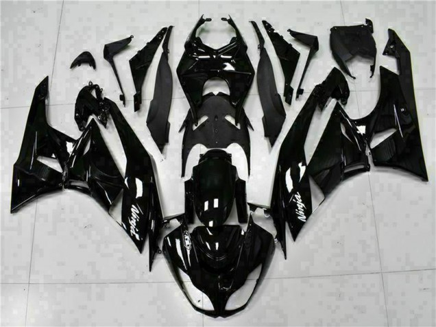 Glossy Black White Ninja 2009-2012 Kawasaki ZX6R Motorcycle Fairings