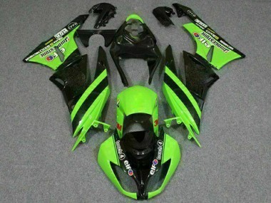 Green Glossy Black Elf Touch4 Bridgestone 2009-2012 Kawasaki ZX6R Motorcycle Fairings