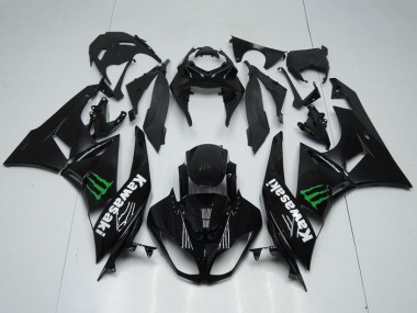 Glossy Black Green Monster 2009-2012 Kawasaki ZX6R Motorcycle Fairings