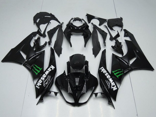 Glossy Black Green Monster 2009-2012 Kawasaki ZX6R Motorcycle Fairings