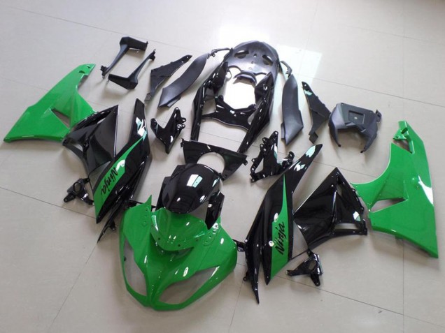 Green Glossy Black 2009-2012 Kawasaki ZX6R Motorcycle Fairing