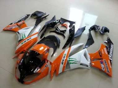 Orange White Glossy Black Green Elf Bridgestone Monster 2009-2012 Kawasaki ZX6R Motorcycle Fairings