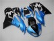 Light Blue Glossy Black 2009-2012 Kawasaki ZX6R Motorcycle Fairings