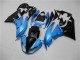 Light Blue Glossy Black 2009-2012 Kawasaki ZX6R Motorcycle Fairings
