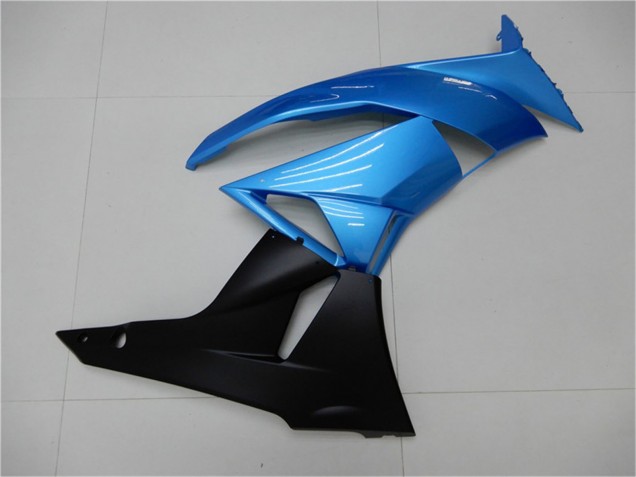 Light Blue Glossy Black 2009-2012 Kawasaki ZX6R Motorcycle Fairings