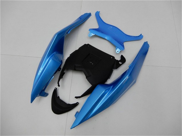 Light Blue Glossy Black 2009-2012 Kawasaki ZX6R Motorcycle Fairings