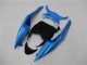 Light Blue Glossy Black 2009-2012 Kawasaki ZX6R Motorcycle Fairings