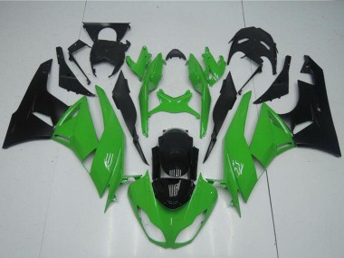 Green Glossy Black 2009-2012 Kawasaki ZX6R Motorcycle Fairing Kits
