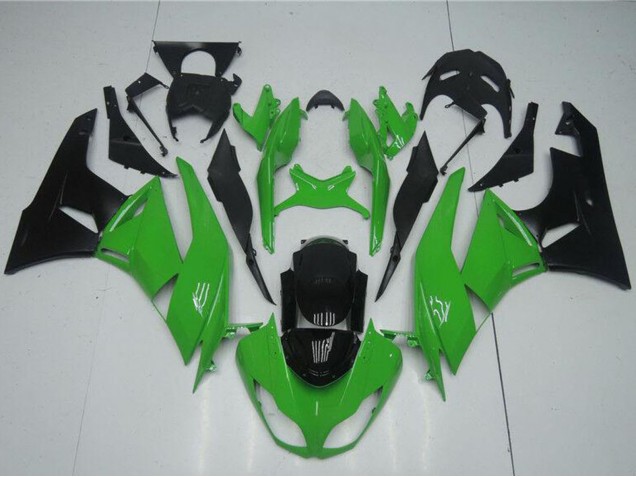 Green Glossy Black 2009-2012 Kawasaki ZX6R Motorcycle Fairing Kits