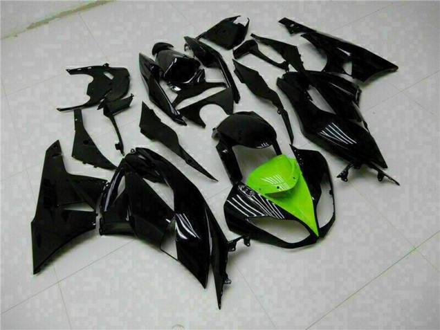 Glossy Black Green 2009-2012 Kawasaki ZX6R Motorcycle Fairings