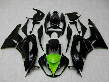 Glossy Black Green 2009-2012 Kawasaki ZX6R Motorcycle Fairings