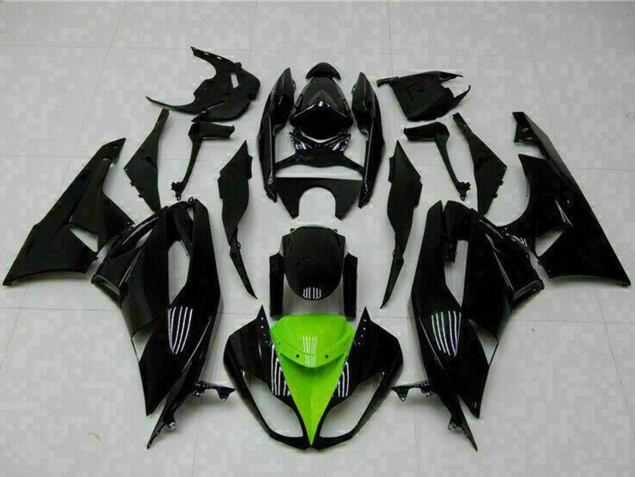 Glossy Black Green 2009-2012 Kawasaki ZX6R Motorcycle Fairings