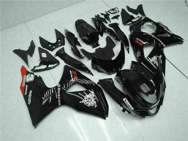 Glossy Black Red Beacon Motul 2009-2016 Suzuki GSXR 1000 Motorcycle Fairings