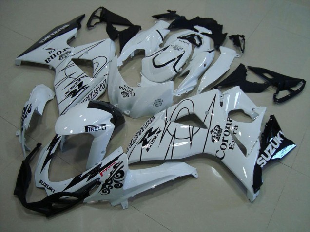White Black Corona 2009-2016 Suzuki GSXR 1000 Motorcycle Fairings