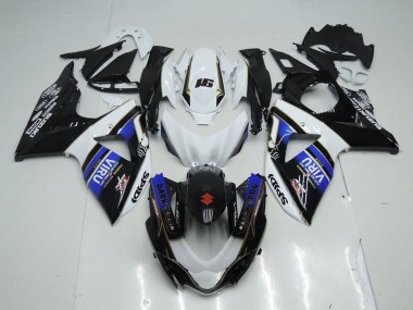 White Blue Black Viru 2009-2016 Suzuki GSXR 1000 Motorcycle Fairings