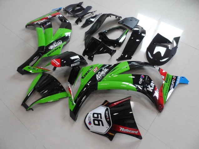 Green Red Glossy Black KIPS Motocard Elf 66 2011-2015 Kawasaki ZX10R Motorcycle Fairings