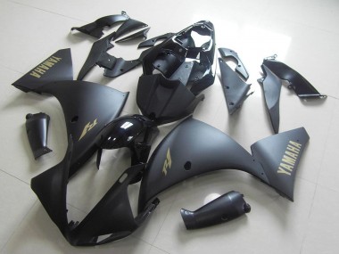 Glossy Black Matte Black Gold Decals 2012-2014 Yamaha YZF R1 Motorcycle Fairing