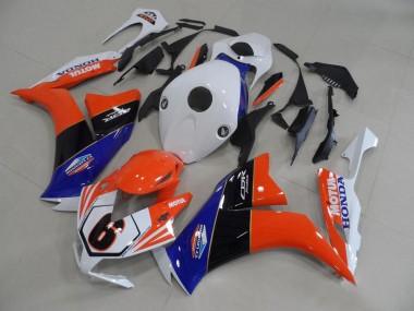 White Blue Orange Glossy Black TT Legends 6 2012-2016 Honda CBR1000RR Motorcycle Fairings