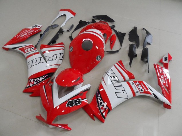 White Red Liverpool 45 2012-2016 Honda CBR1000RR Motorcycle Fairings