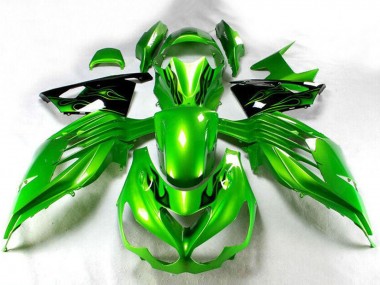 Green Glossy Black 2012-2024 Kawasaki ZX14R ZZR1400 Motorcycle Fairing
